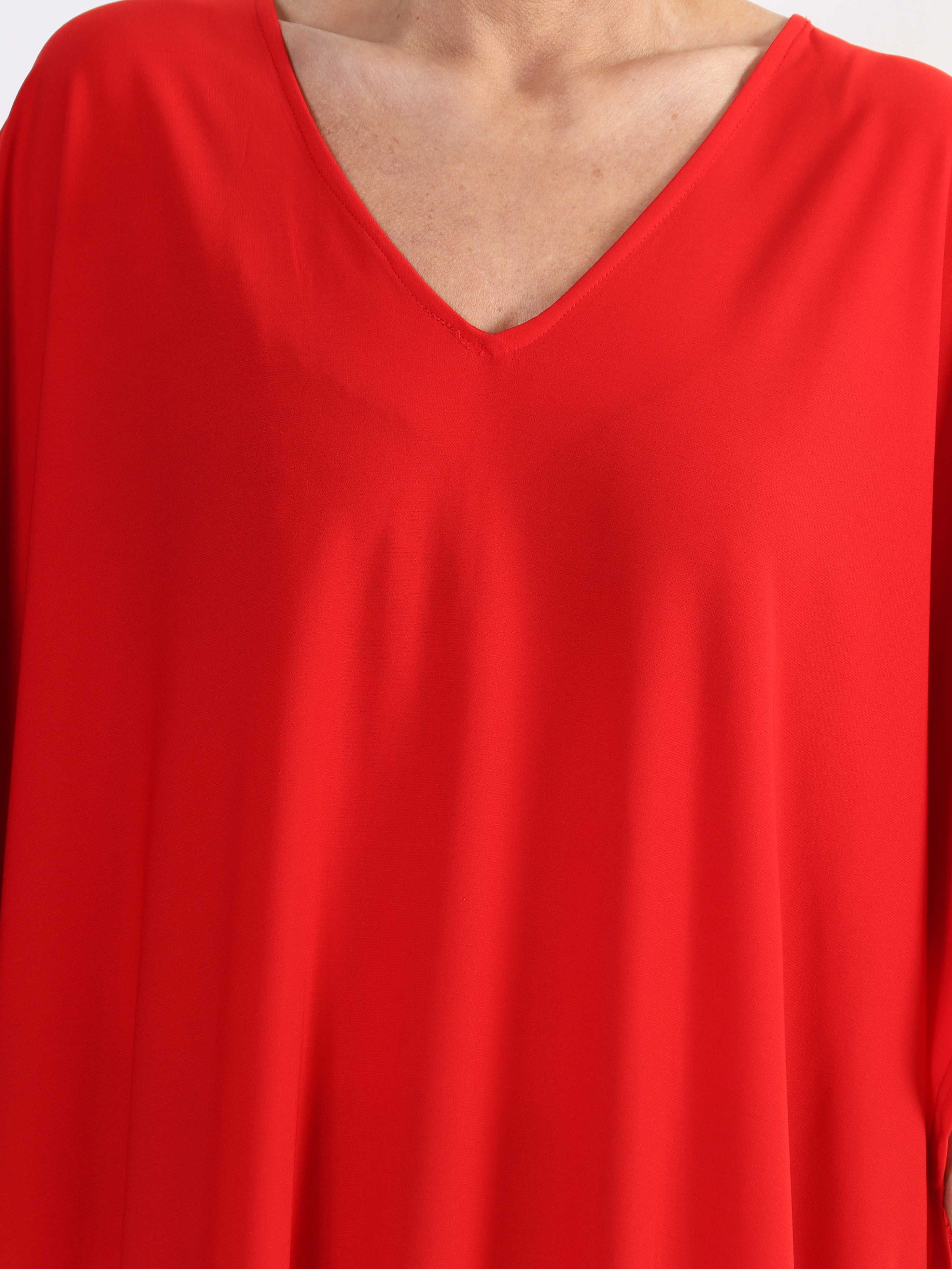 Azmina Plain Long - Ensfarvet elastisk plus size tunika